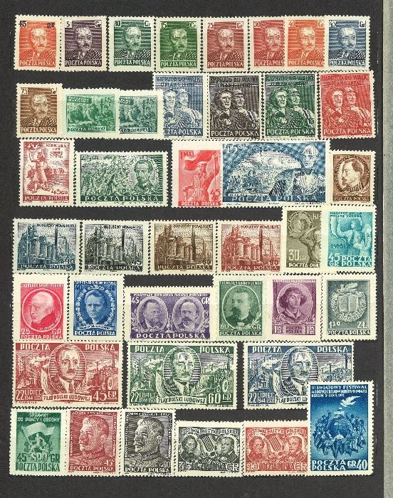 Kolekcja polskich znaczków pocztowych [1945 =2005] 19 klaserów+książki