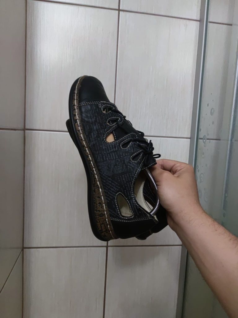 buty damskie 40 półbuty Super in mokasyny półbuty czarne eleganckie ci