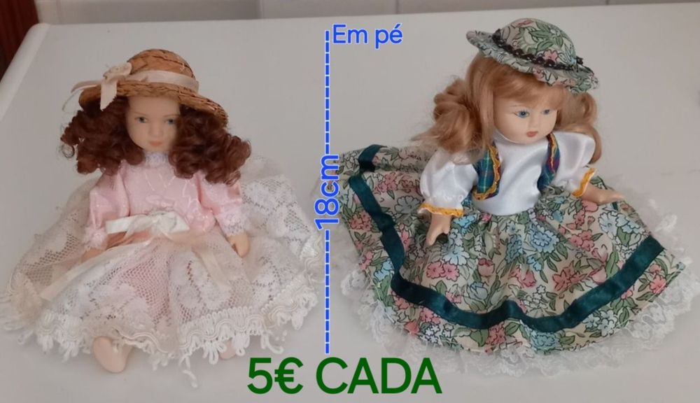 BONECAS PORCELANA lindas com 41 , 31 e 18 cm de altura.Casa e Colecção