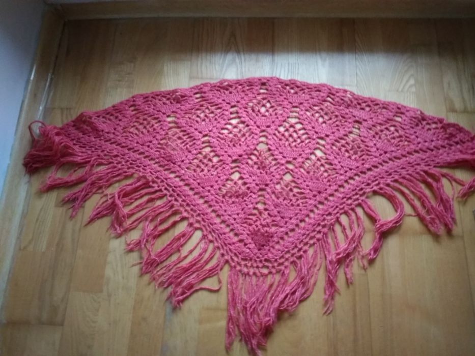 Chusta dziergana folk rękodzieło