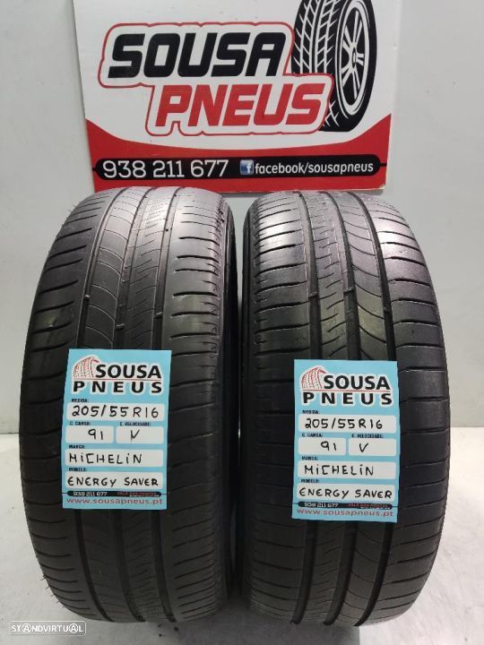 2 pneus semi novos 205-55r16 michelin - oferta dos portes 85 euros