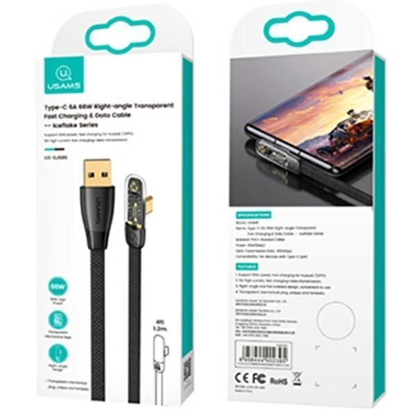 Kabel USB-C PD 66W Fast Charging 1,2m Usams Iceflake Series