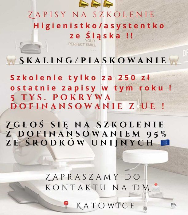 Dofinansowane szkolenie95%dla higienistek asystentek stomatologicznych