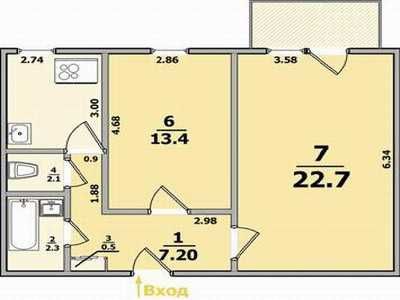 Сдаю 2 комн. квартиру на Салтовке. 531.Метро-пешком.