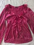Bluzka z falbanami fuksja Zara fuchsia ruffle blouse