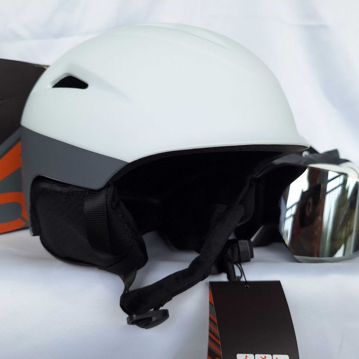 Kask narciarski Odoland SP0735 White Grey S 54-56cm Gogle