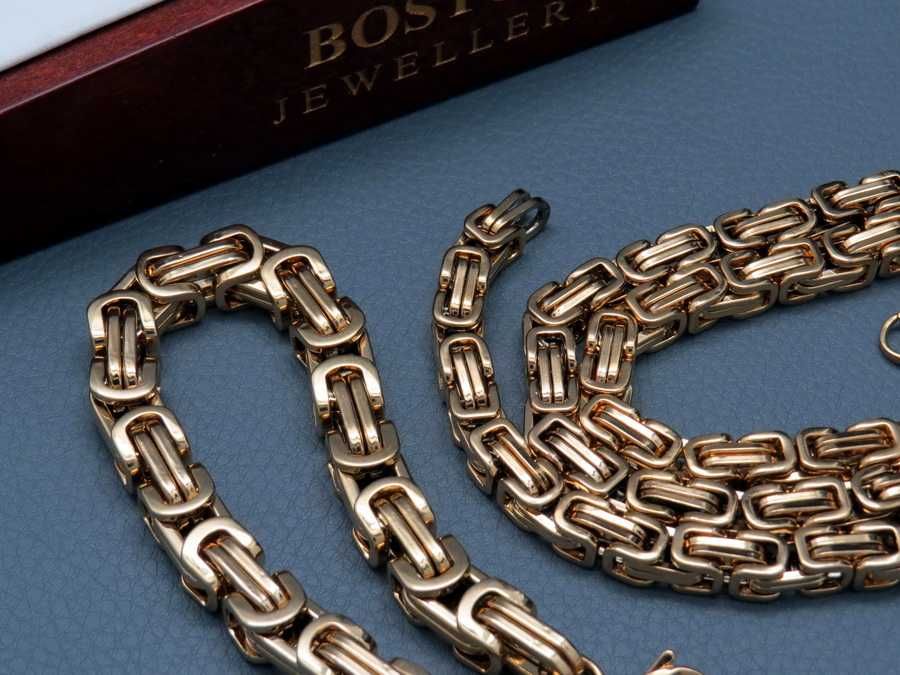 Złoty Łańcuszek z Bransoletką SPLOT KRÓLEWSKI 6MM Boston Jewellery