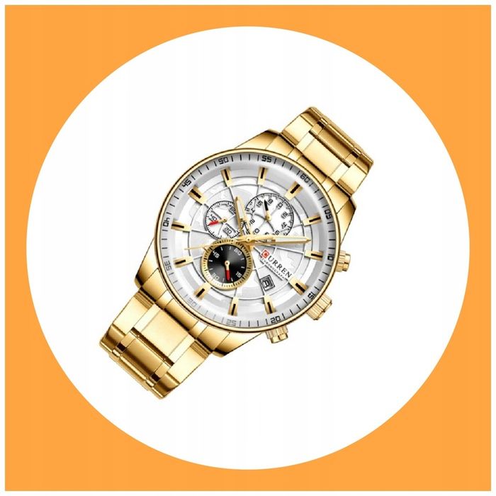 Curren Elegancki Zegarek Męski Datownik Chonograf