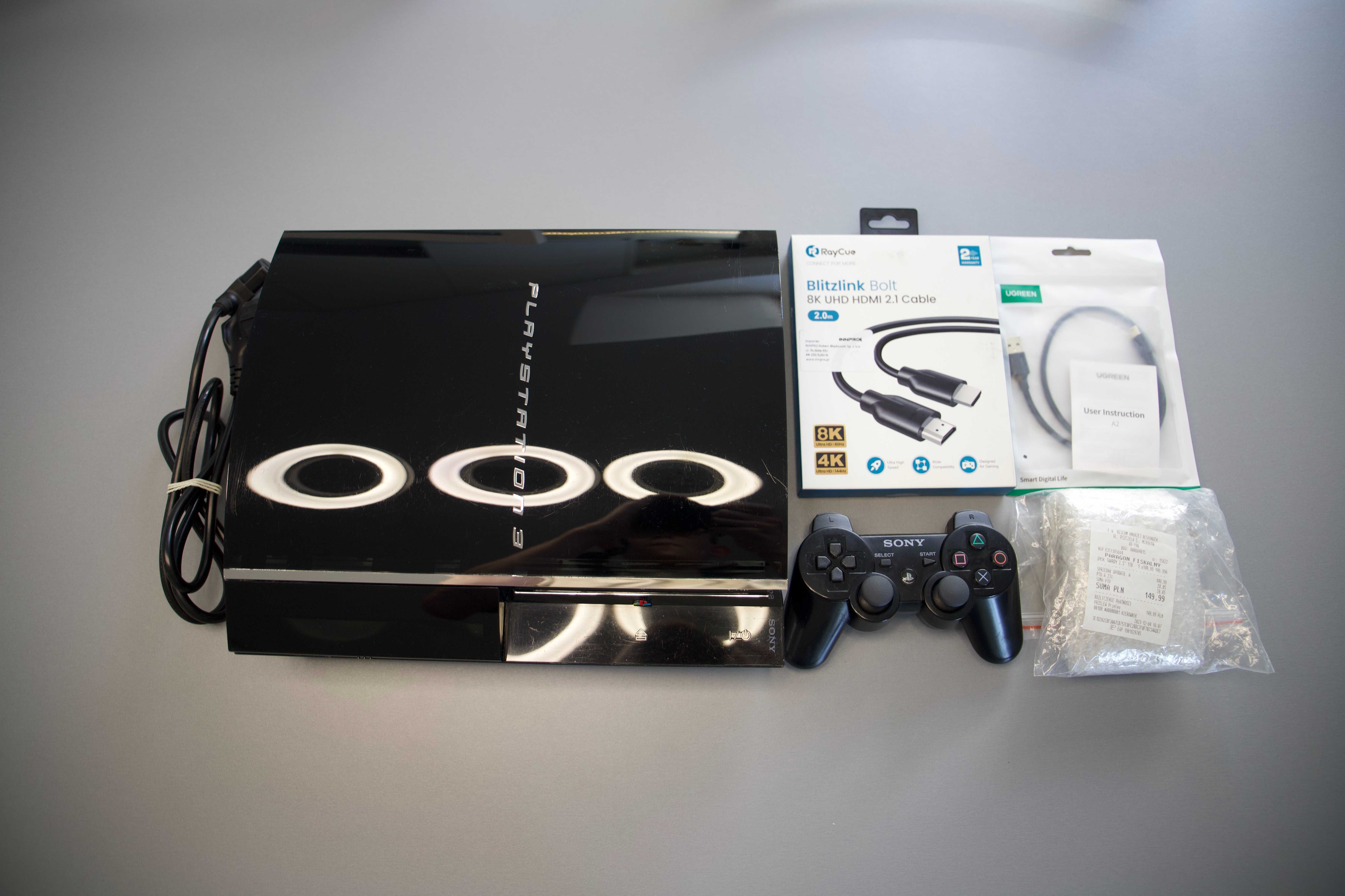 Konsola PS3 FAT CECHC 04 1TB DELID CFW kontroler SixAxis