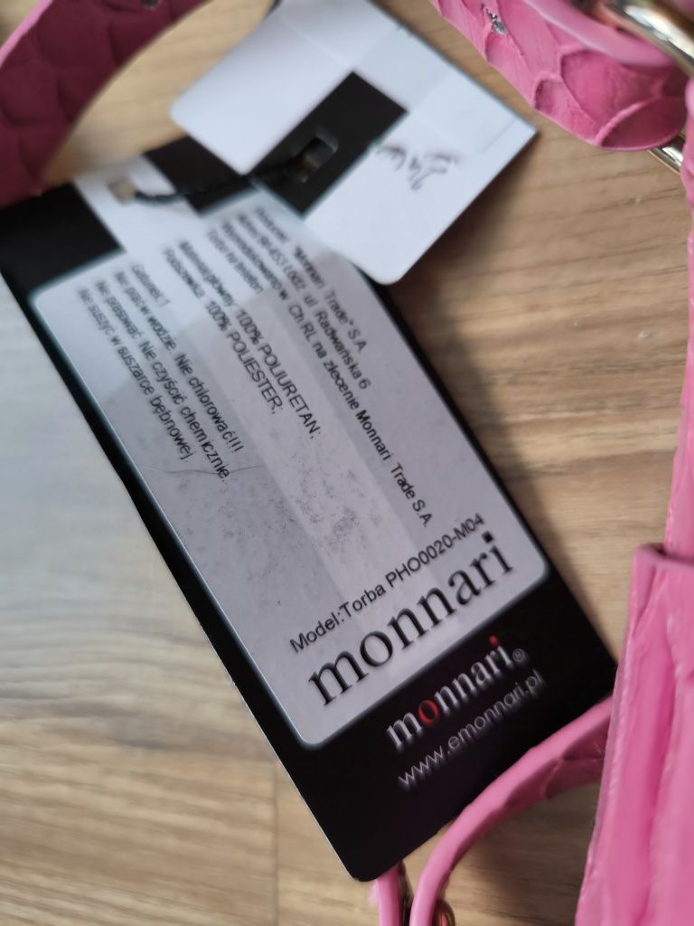 Mała urocza torebka Monnari różowa nowa okazja