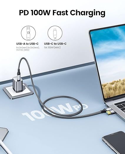 orico kabel usb c do thunderbolt 4/thunderbolt 3, 2 w 1