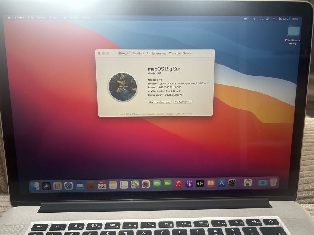 Macbook Pro 15  i7 2.8Ghz 500GB SSD 16GB RAM R9 2GB