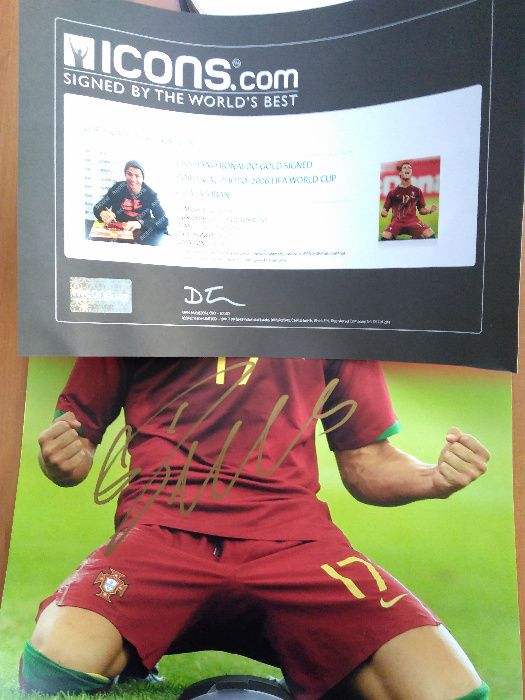 Piłka Nożna Cristiano Ronaldo autograf podpis COA dowód Portugalia !!!