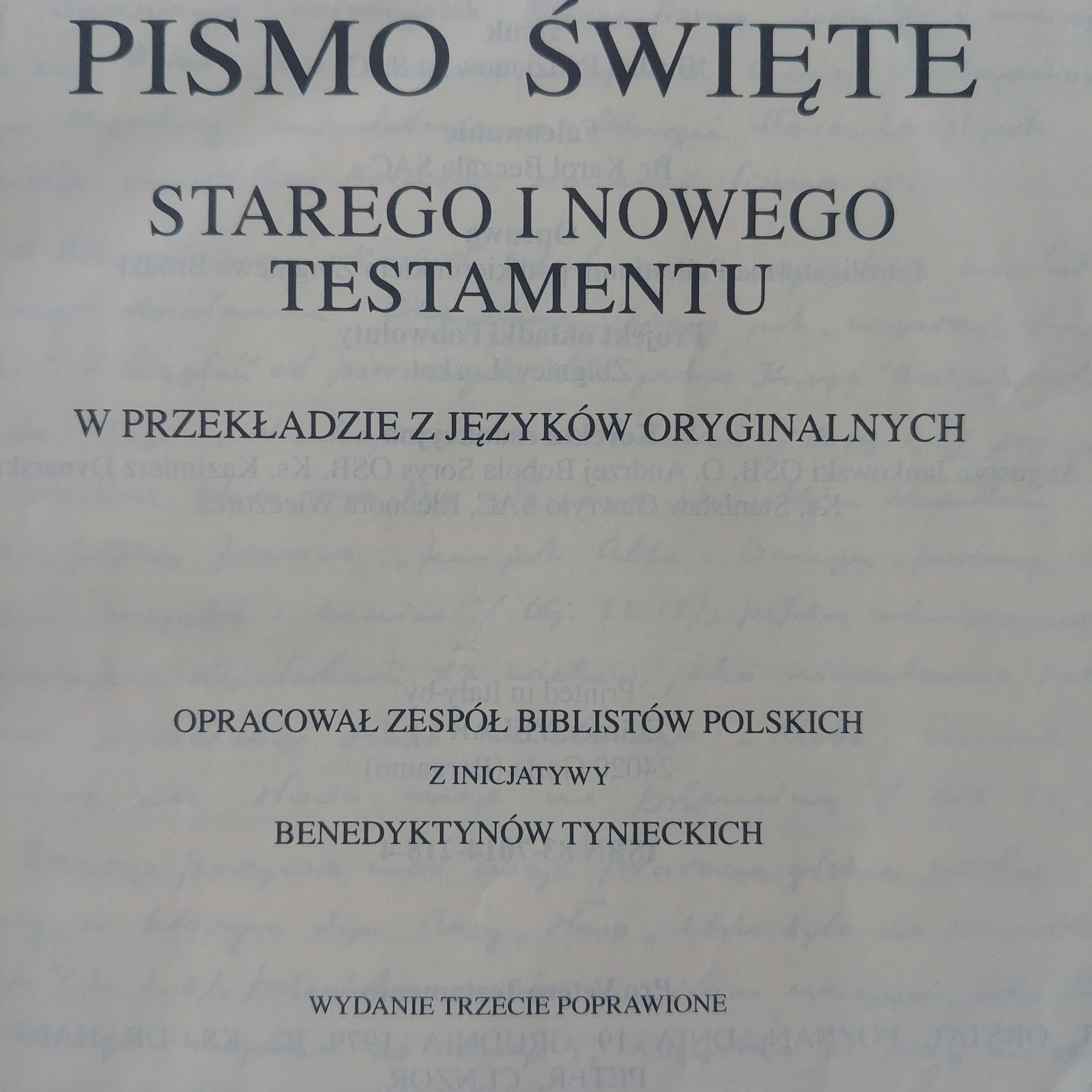 Pismo Święte biblia Tysiąclecia