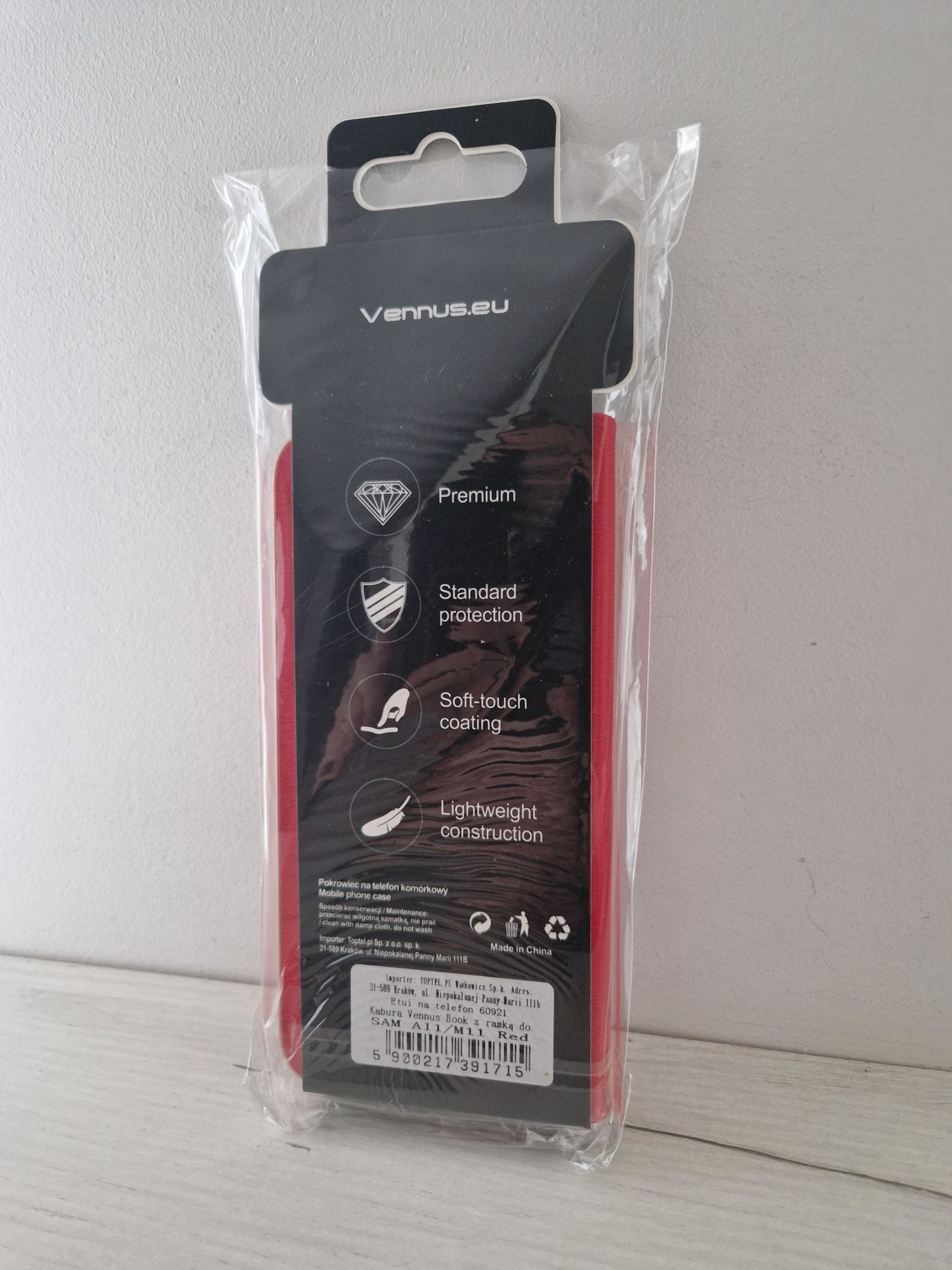 Kabura Vennus Book z ramką do Samsung Galaxy A11/M11 czerwona