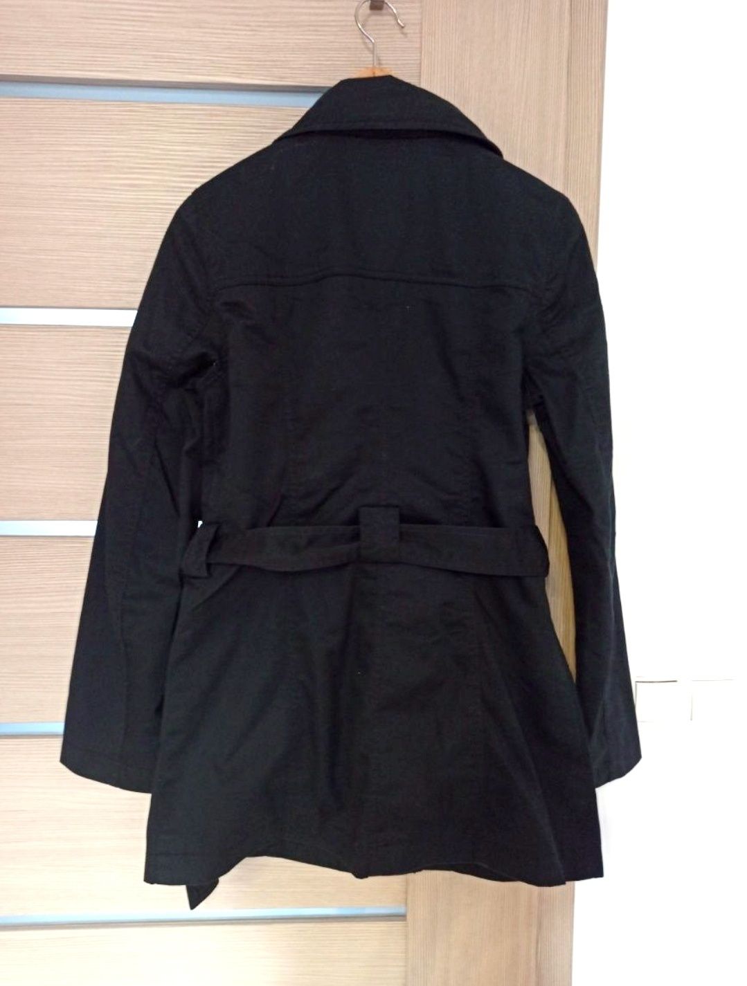 Czarny trencz długi płaszcz parka Vero Moda M