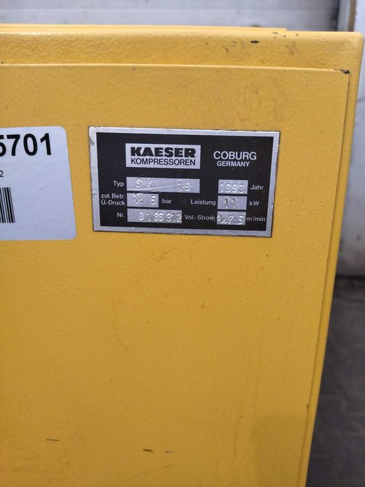 SPRAWNA!!! Sprężarka śrubowa KAESER SK19 11kW 1.75m3/min S015701