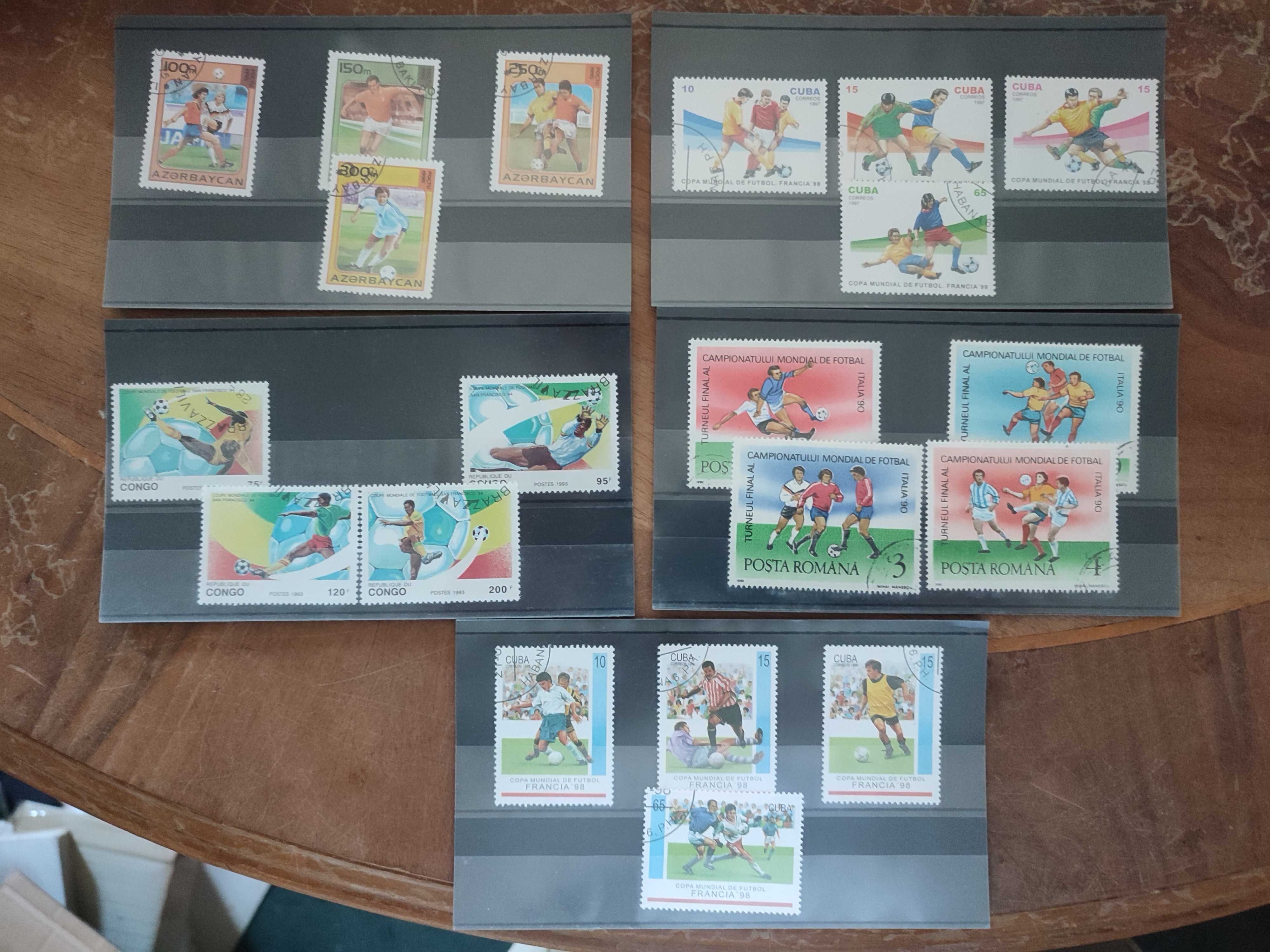 5 carteiras com 20 selos tema Futebol