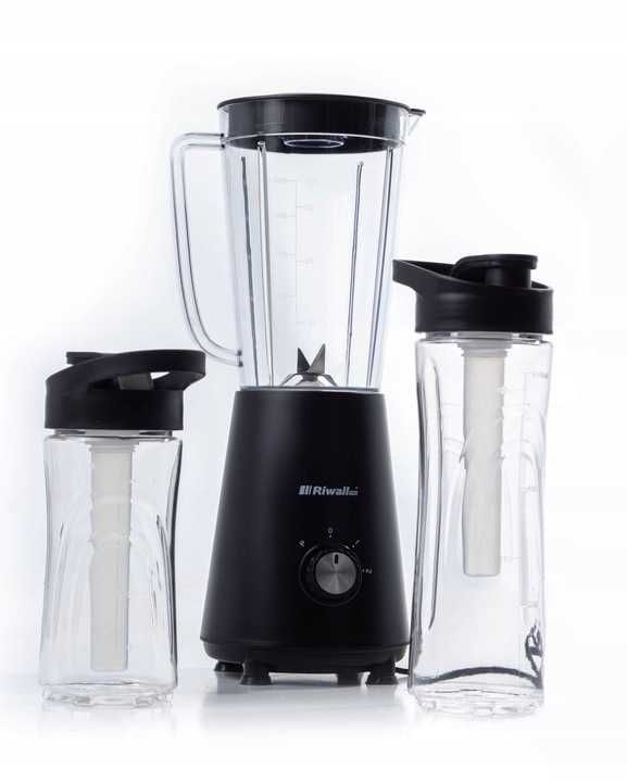 Blender Kielichowy + 2 Bidony + 2 Wkłady Chłodzące Smoothie 5w1 Mocy