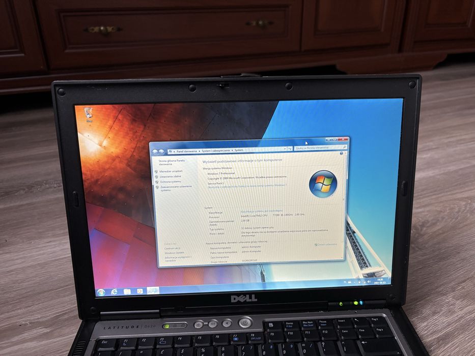 Laptop Dell D620 C2D 1,66Ghz 2GB 60GB Win7 Gotowy do Pracy