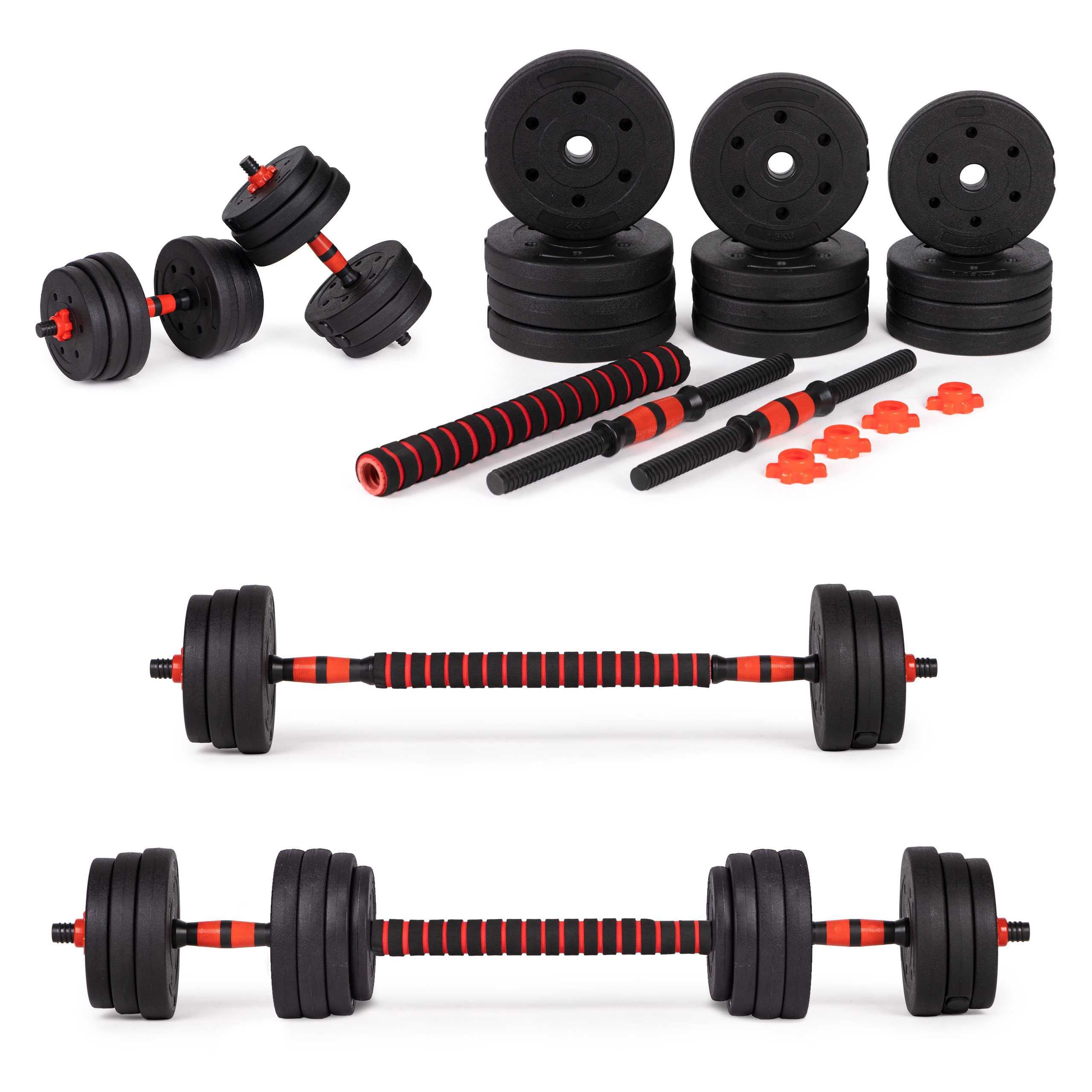 PROMOCJA !! HANTLE REGULOWANE Bitumiczne Ciężary 20 kg Zestaw XXL 2x10
