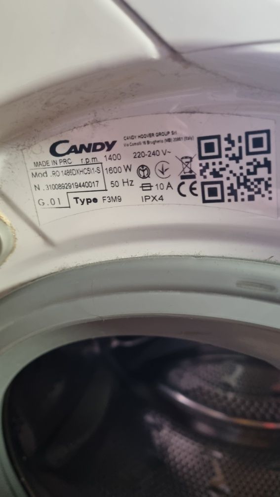 Pralka Candy Rapido uszkodzona