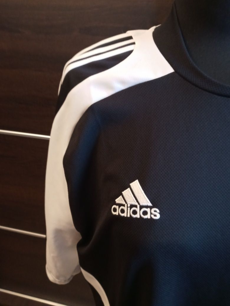 Koszulka L meska Adidas sportowa czarno biala