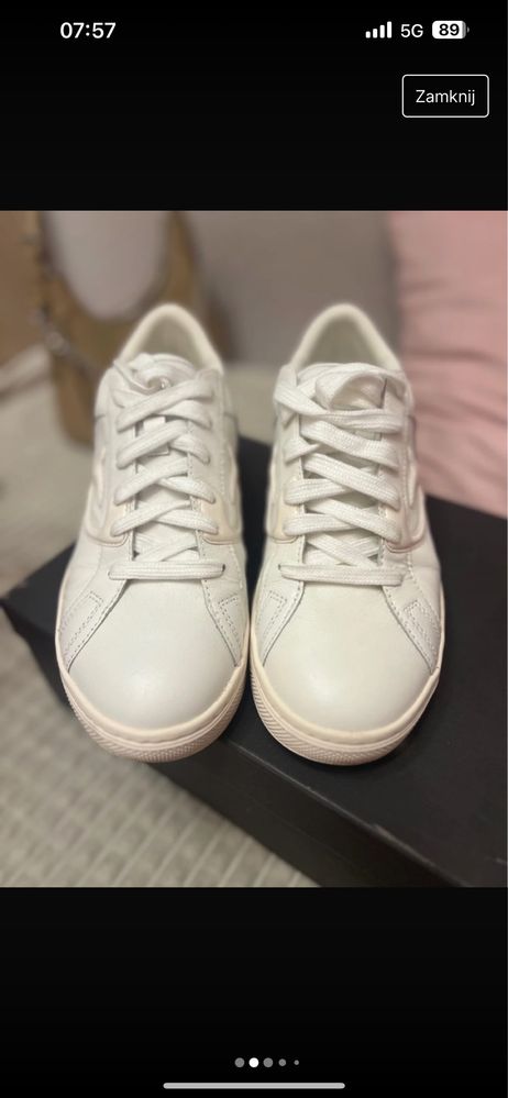 Buty sportowe Pinko sneakersy Liquirizia 38 białe skora naturalna