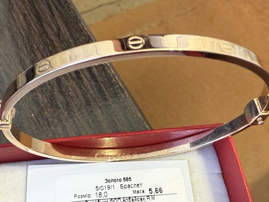 Золотой браслет Cartier 585 проба акция