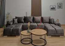 Narożnik Alaska U Duży Modny Pikowana Kanapa Sofa do Salonu +GRATIS