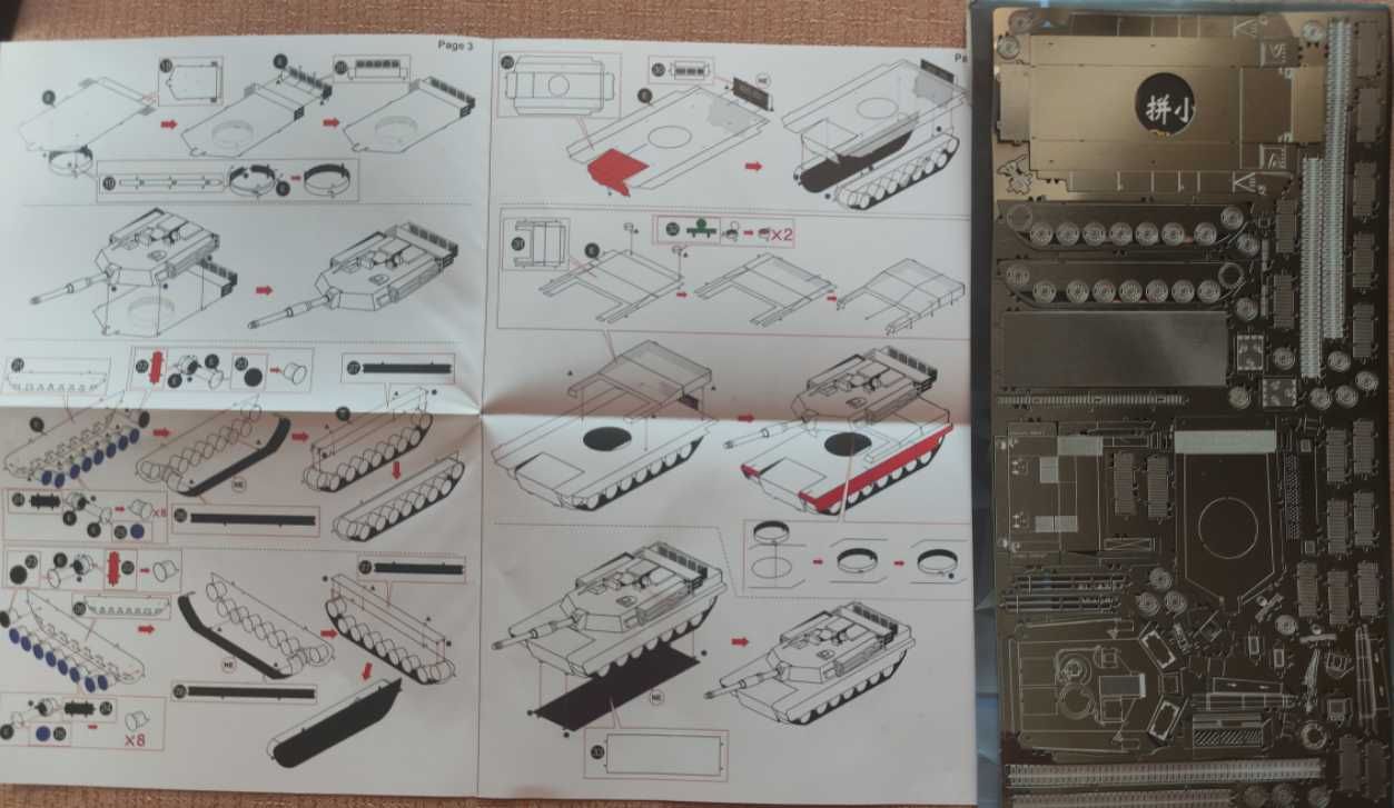 Metalowe Puzzle 3D - Model czołgu Abrams