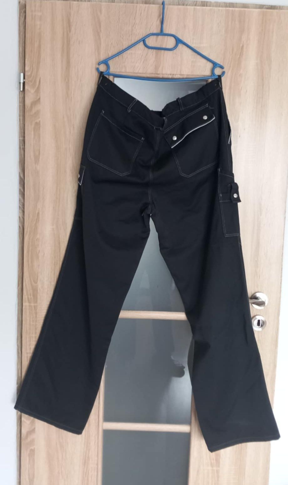 Czarne spodnie męskie cargo Klopman,r. XL