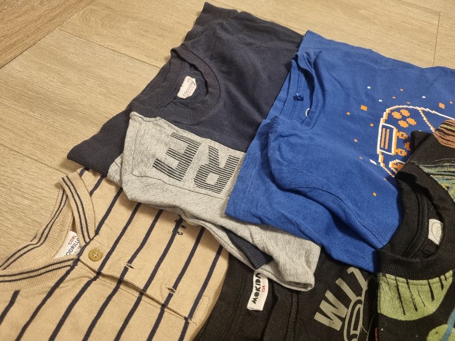 5 bluzeczek chłopięcych na długi rękaw w rozmiarze 134
