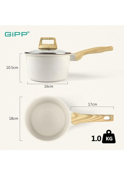 GiPP Rondel z pokrywką, 18 cm, mały, garnek indukcyjny