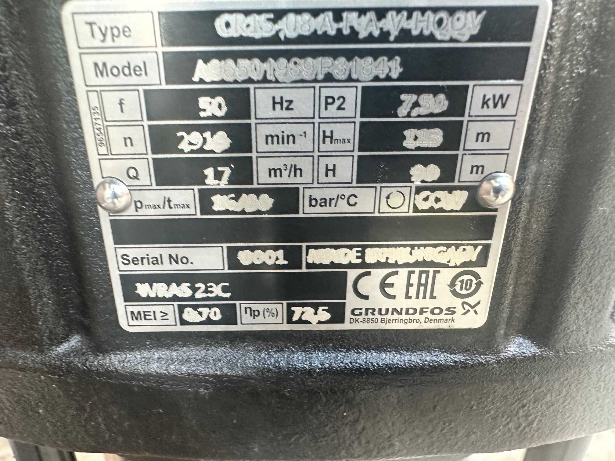 Pompa Grundfos 7,5 kw CR15-08A-F-A-V