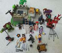 Duży zestaw Playmobil rycerze, piraci i policja złodziej.