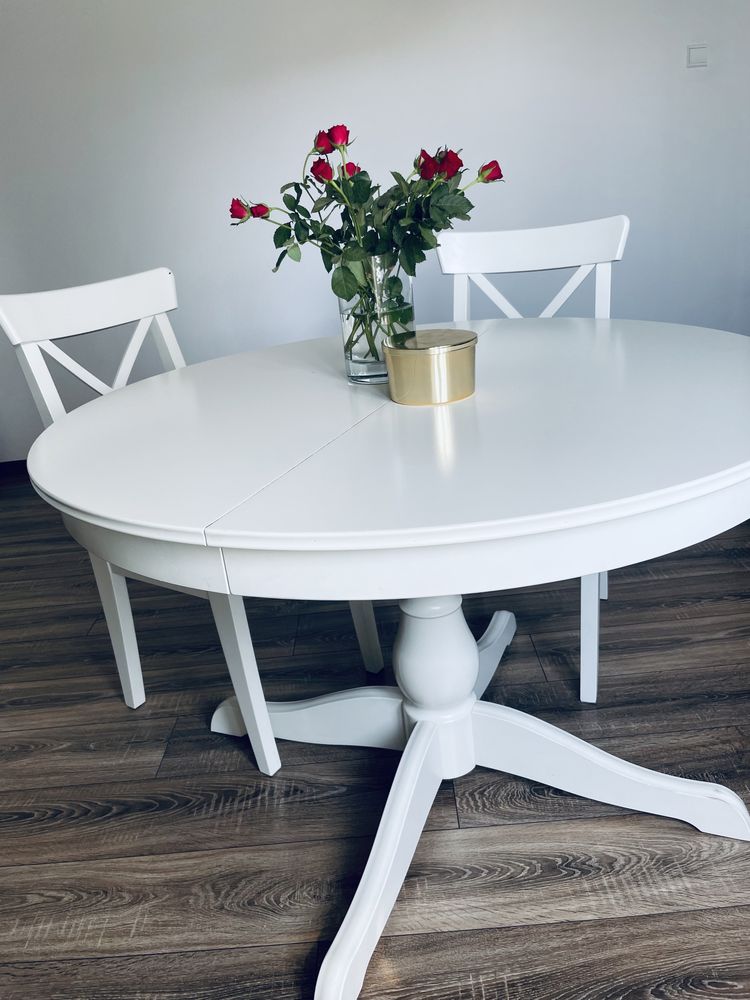 Ikea INGATORP Stół rozkładany, biały, 110/155 cm