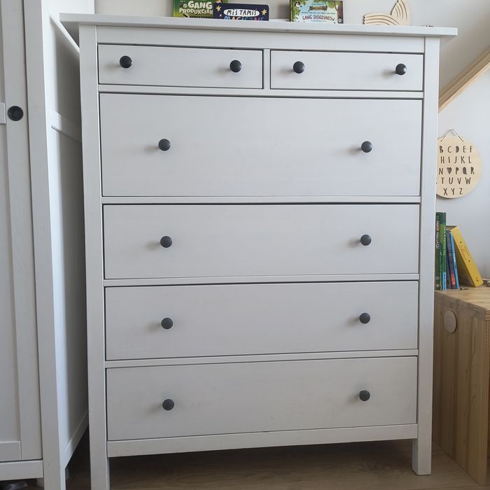 Ikea hemnes komoda wysoka biała drewniana