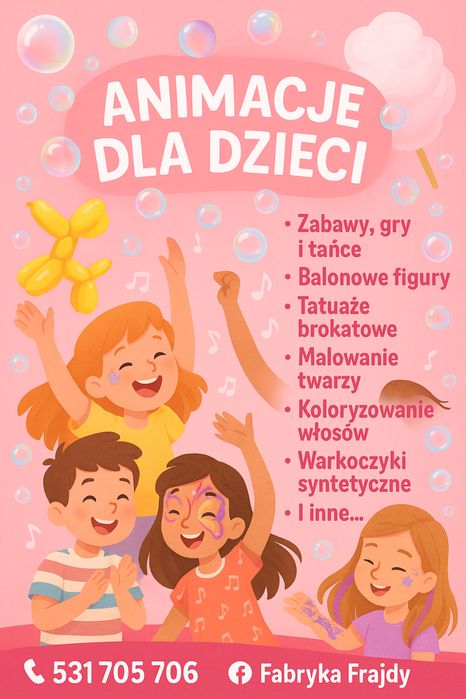 Animator animacje animatorka gry zabawy urodziny