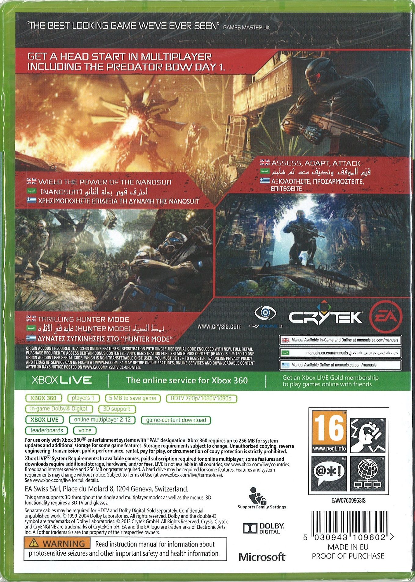 Crysis 3 ENG (X360) Gra nowa w folii