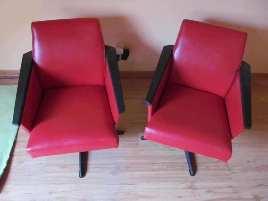 Fotel Obrotowy PRL Vintage kpl. Odrestaurowane
