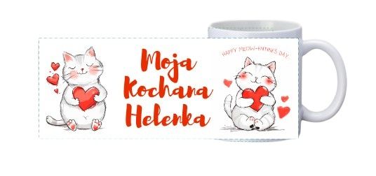 Kubek na Walentynki zakochani Kotki twoje imię