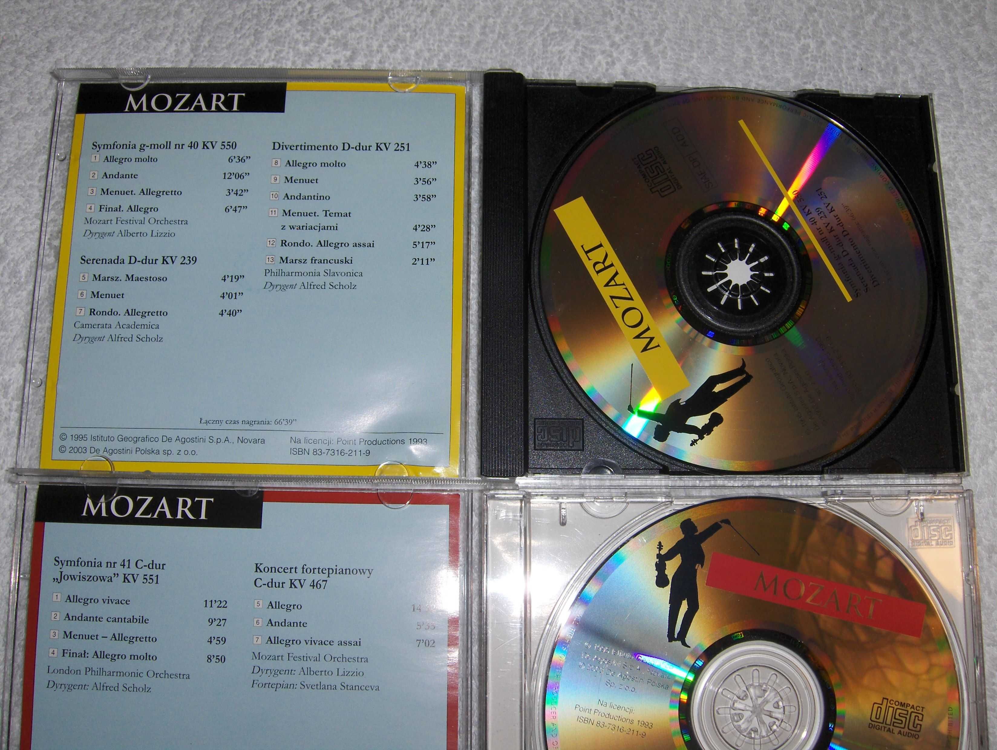 Wielcy kompozytorzy Mozart zestaw cztery płyty