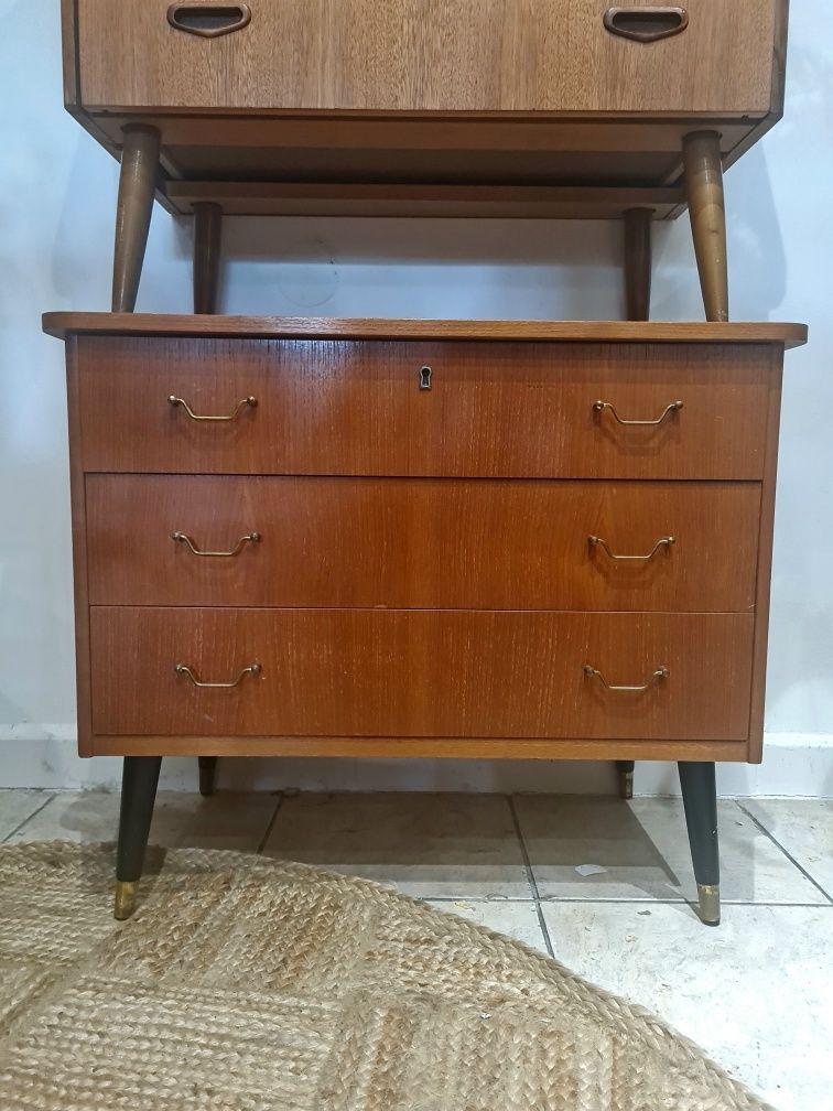 Komoda tekowa z szufladami,skandynawski design,Szwecja lata 60,mid-c