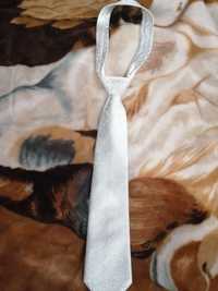 Krawat ślubny bialy