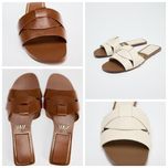 Жіночі шкіряні шльопанці Zara