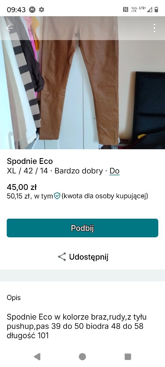 Spodnie Eco skóra