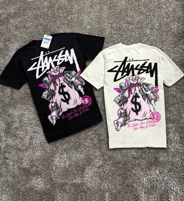 Новая футболка Stussy — Fuzzy Dice — Чорна / Біла — Стусси — С М Л ХЛ