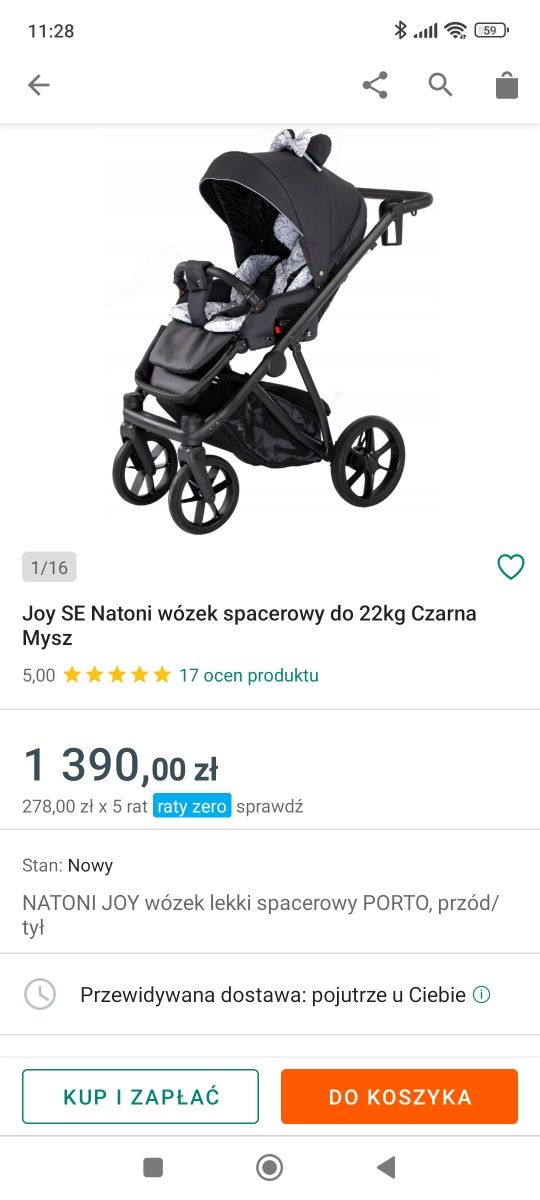 Wózek spacerowy do 22kg