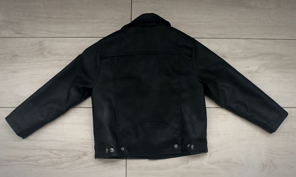 Ramoneska ZARA unisex a'la skóra, ekoskóra, ocieplana kurtka, r. 98